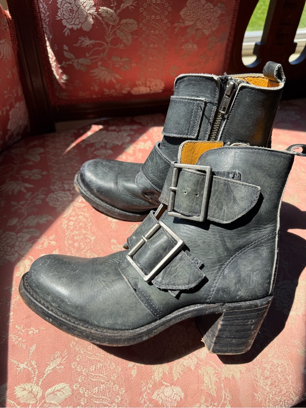 Frye Sabrina Double Buckle Boot 6.5